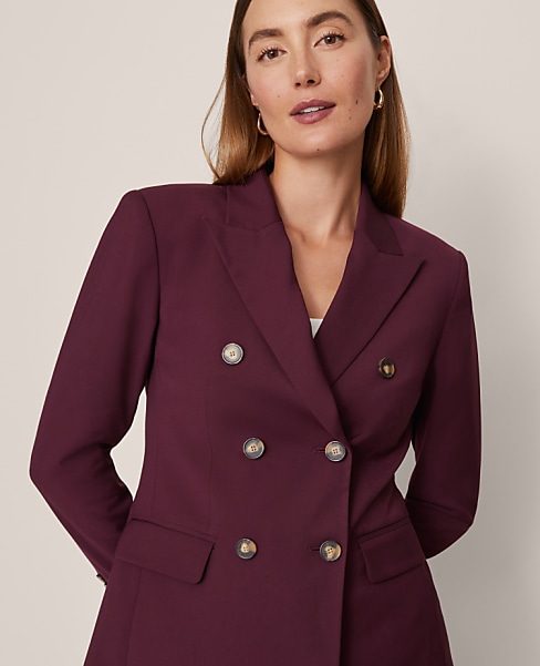 The Petite Fitted Long Double Breasted Blazer