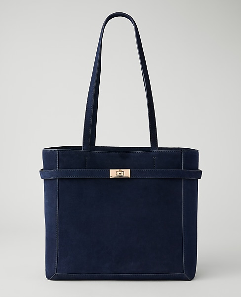 Suede Belted Tote