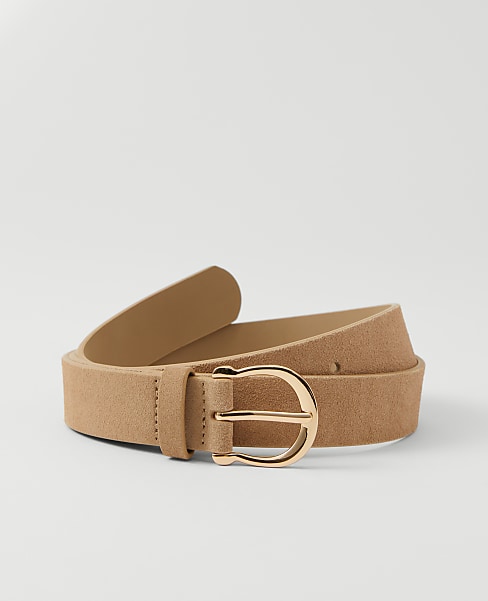 Round Buckle Suede Belt