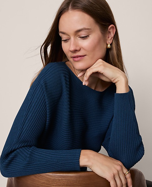 Petite Ribbed Boatneck Sweater