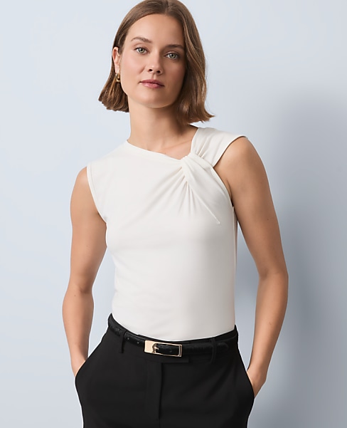 Asymmetric Twist Shoulder Top