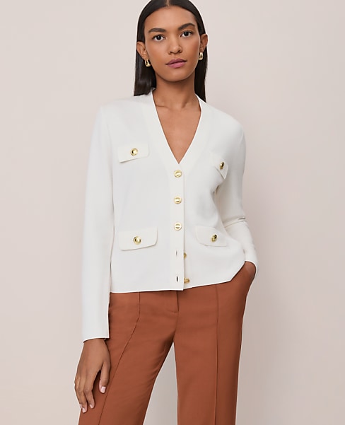 V-Neck Sweater Jacket
