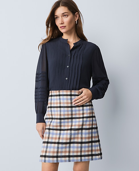 Weekend Collection Pintucked Button Down Shirt