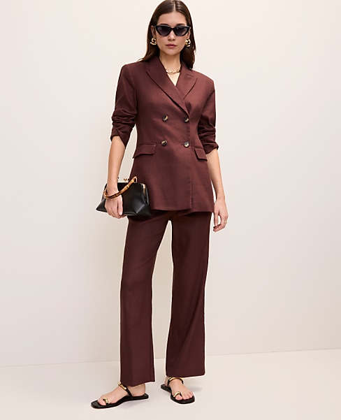 The Flare Ankle Pant in Linen Blend