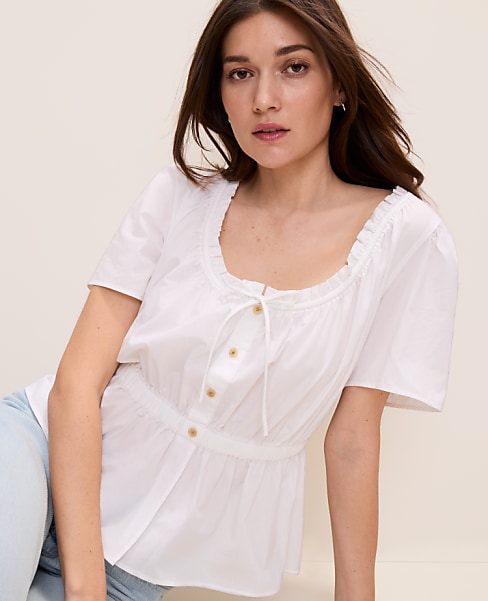 Weekend Gathered Peplum Blouse
