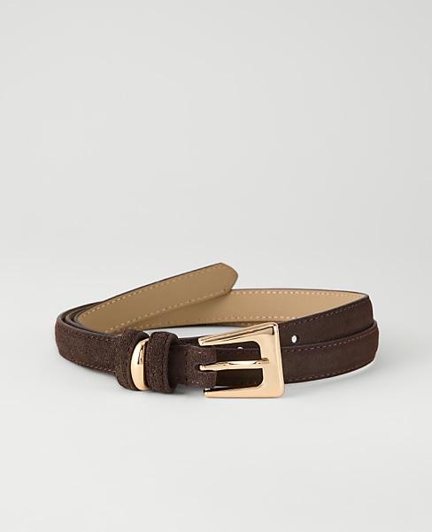 Suede Sculpted Buckle Belt