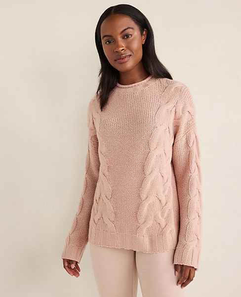 Haven Well Within Cashmere Cable Roll Neck Sweater - Champagne