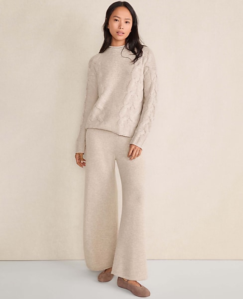 Haven Well Within Cashmere Cable Roll Neck Sweater - Mesa Red