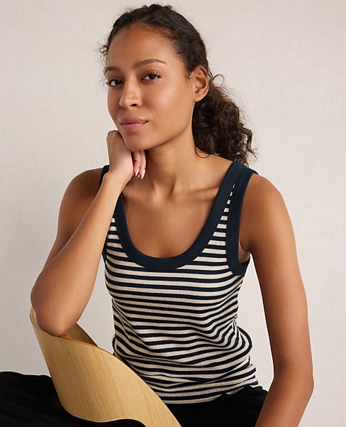 Haven Well Within Organic Cotton Essential Striped Scoop Neck Tank