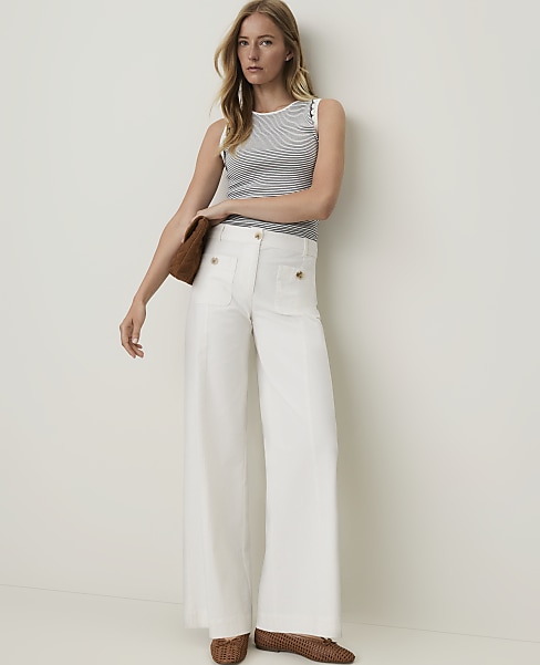 Wide Leg Pants With Buttons | Ann Taylor